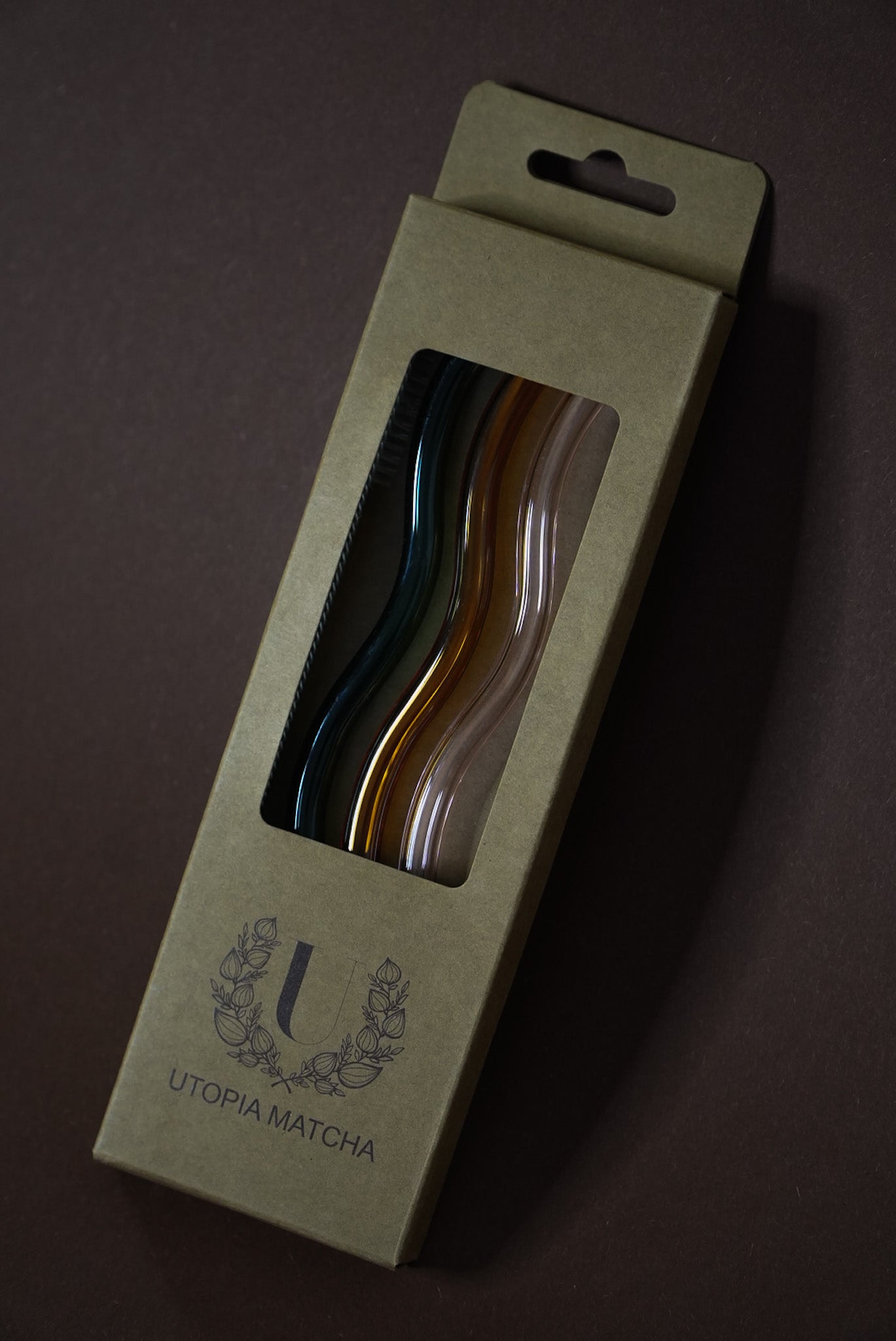 Coffret 3 Pailles en verre Vagues