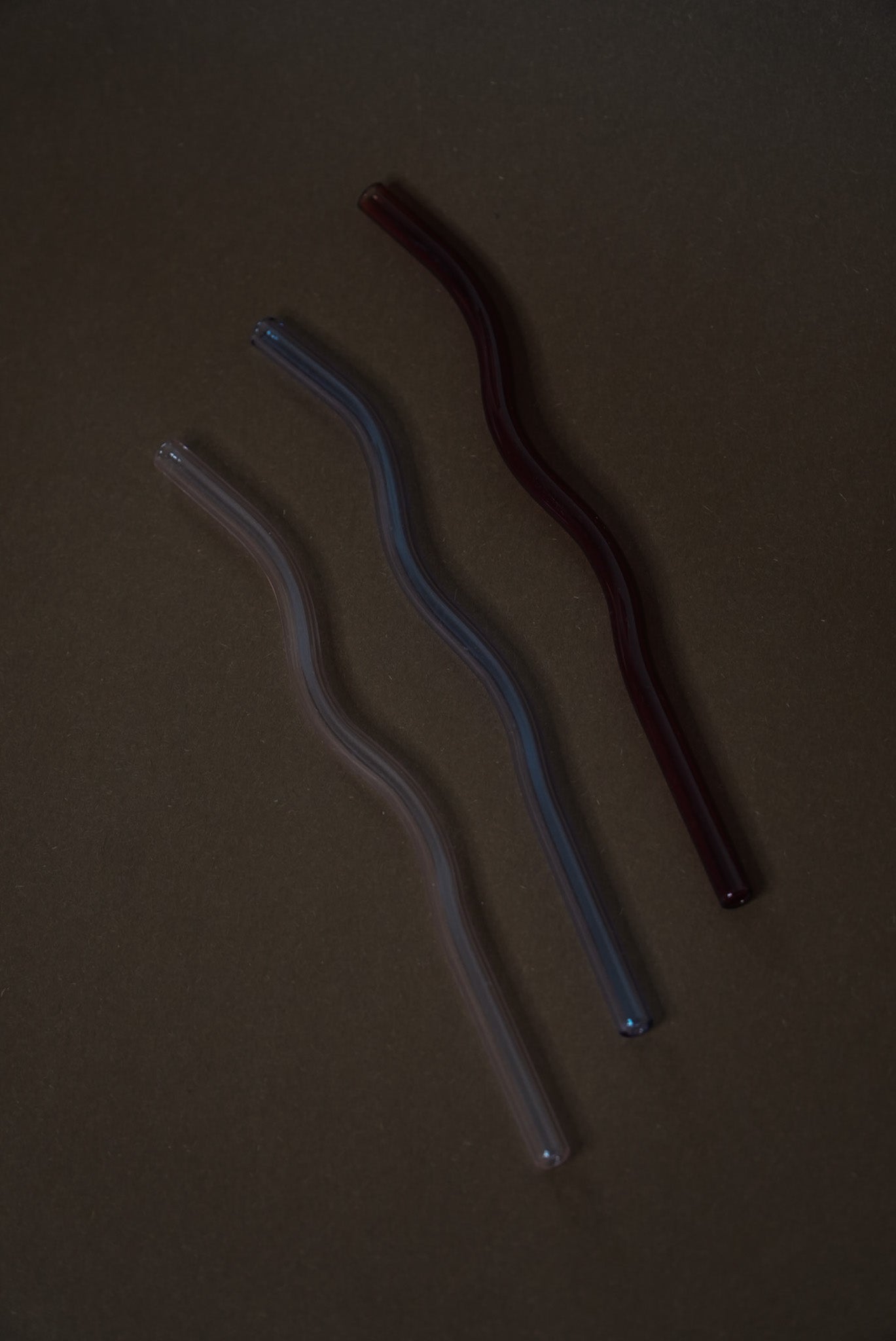 Coffret 3 Pailles en verre Vagues