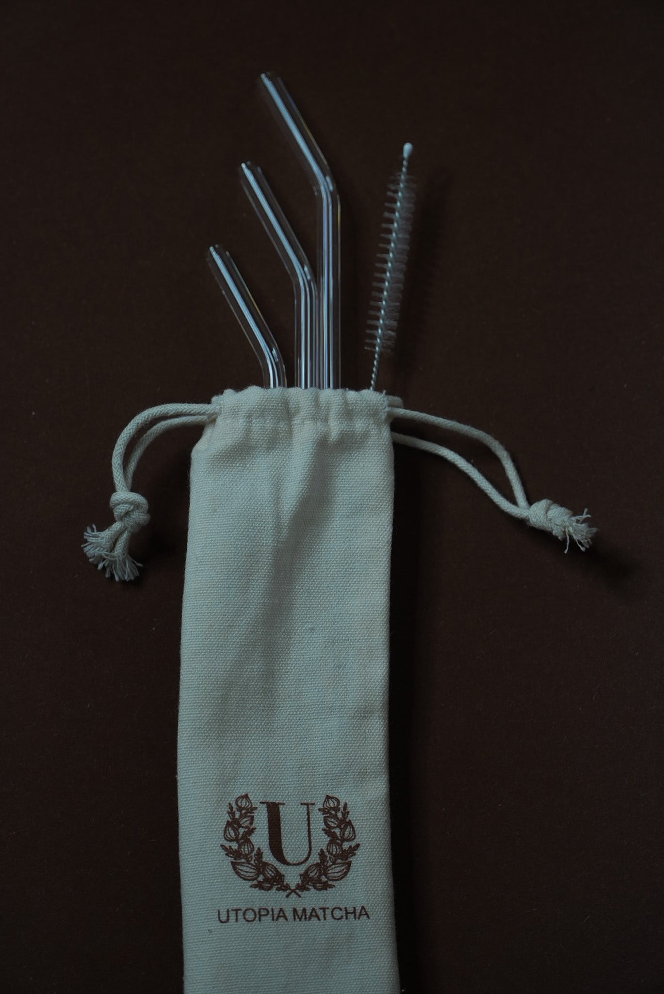 Coffret – Pailles Fines Transparentes Gravées + Pochon